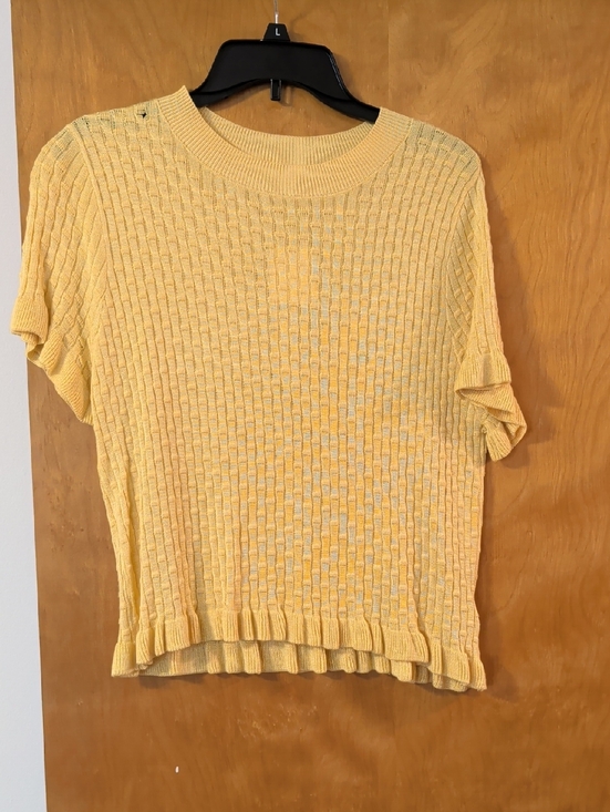 Max Studio Tops - Max Studio Yellow Short-Sleeve Ribbed Knit Top